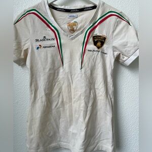 AUTOMOBILI LAMBORGHINI SQUADRA CORSE WOMEN'S WHITE SHIRT SIZE SMALL Embroidered